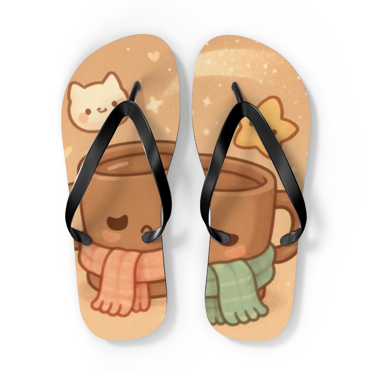 Sleepy Comet Cocoa Friends trendy printed flip flops