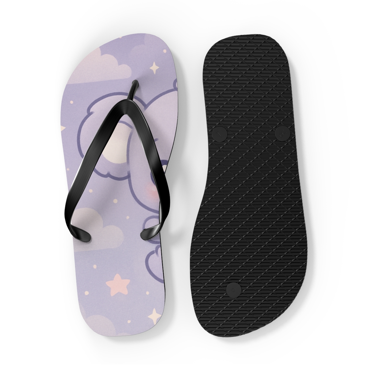Sleepy Comet Koala Cozy designer logo flip flops