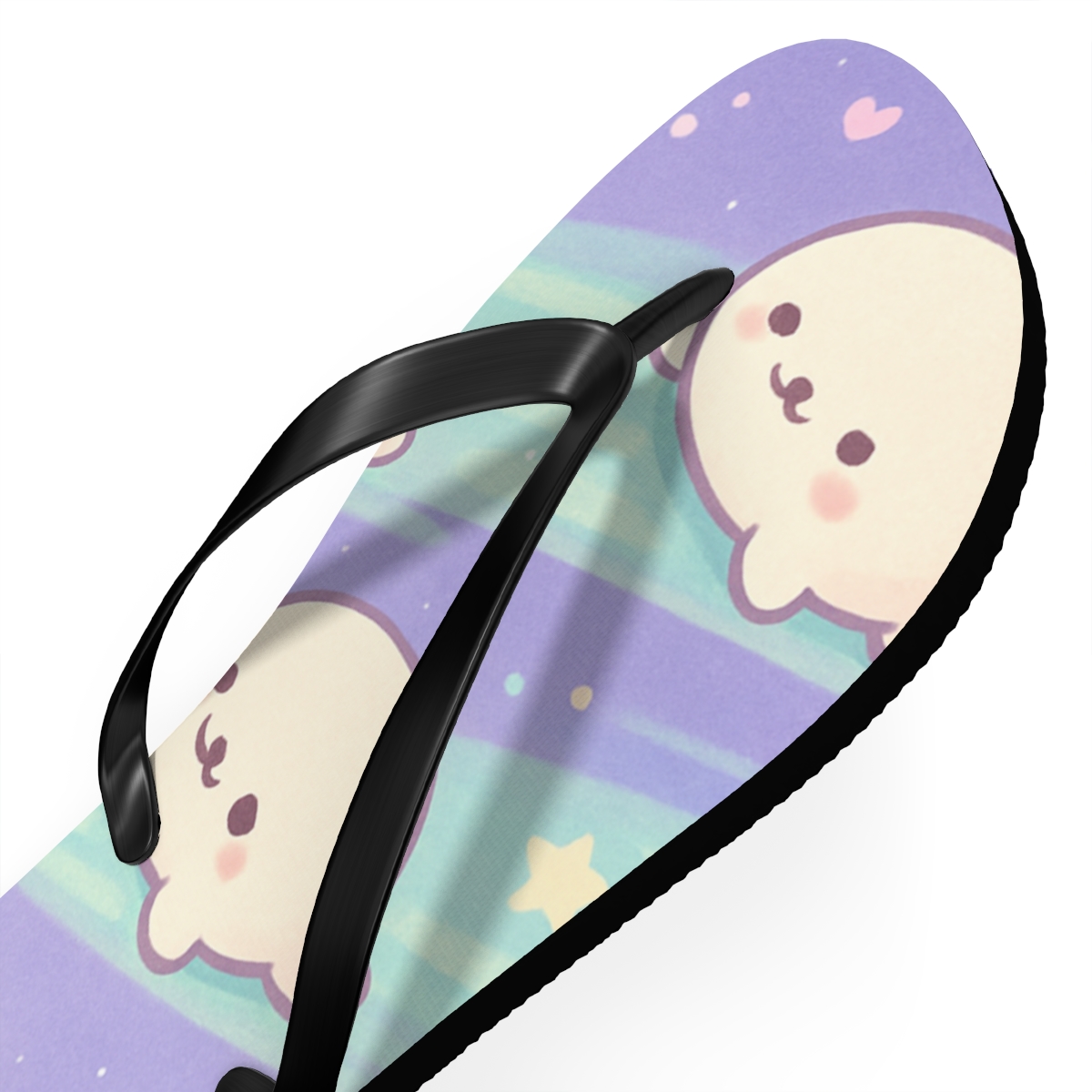 Sleepy Comet Seal Parade custom flip flops