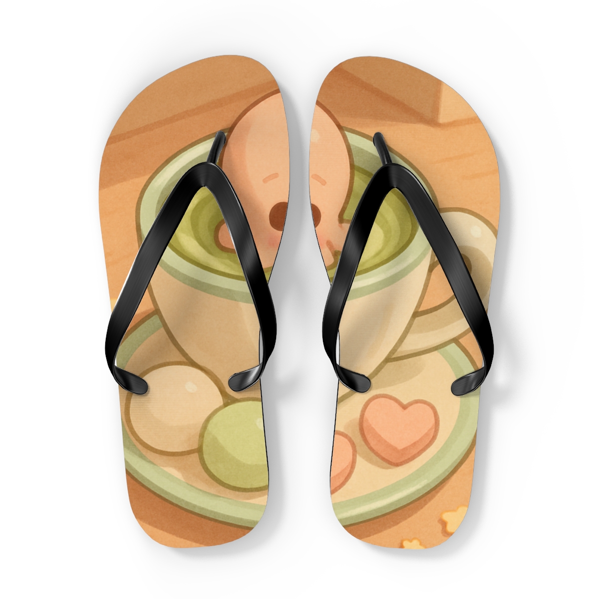 Sleepy Matcha Cup Octopus stylish summer flip flops