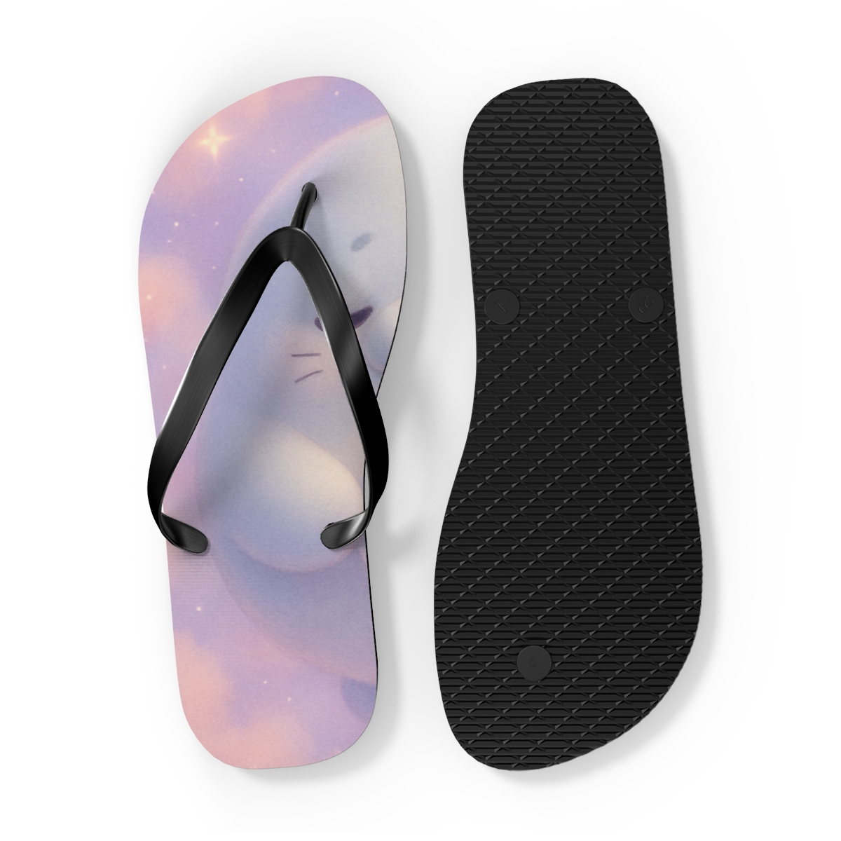 Sleepy Nebula Seal Plush soft sole flip flops