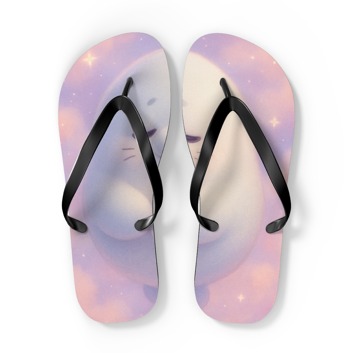 Sleepy Nebula Seal Plush soft sole flip flops