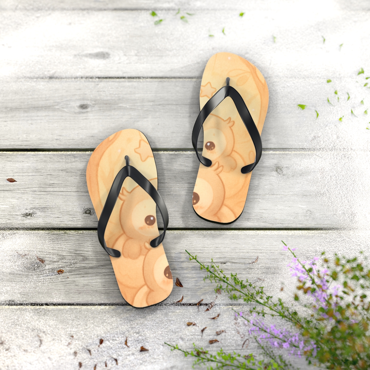 Peachy Dreamscape Flip Flops