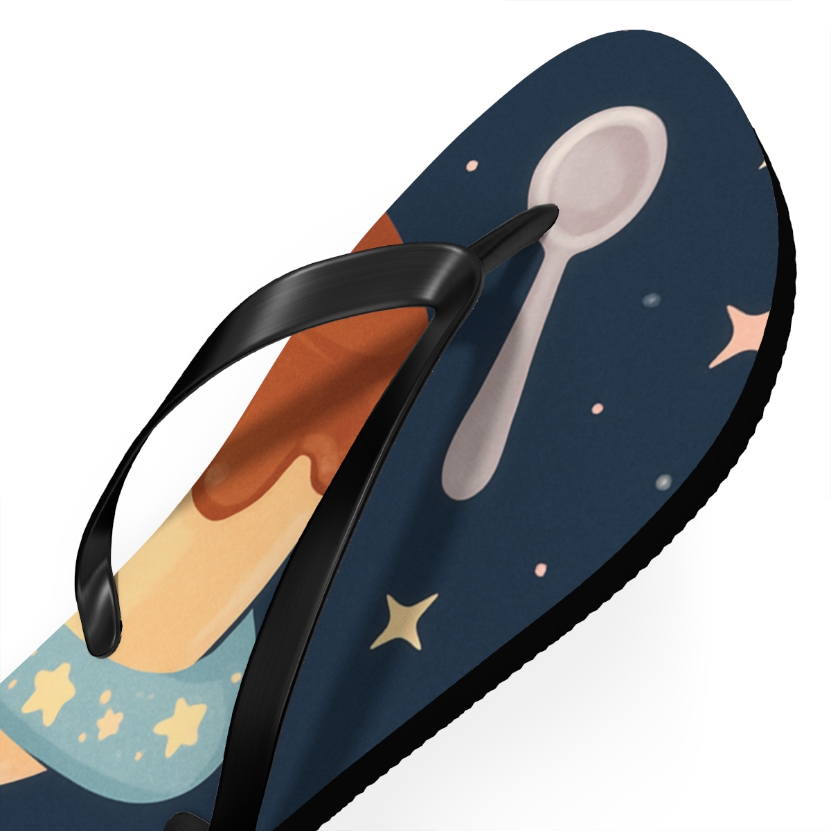 Sleepy Planet Pudding colorful rubber flip flops