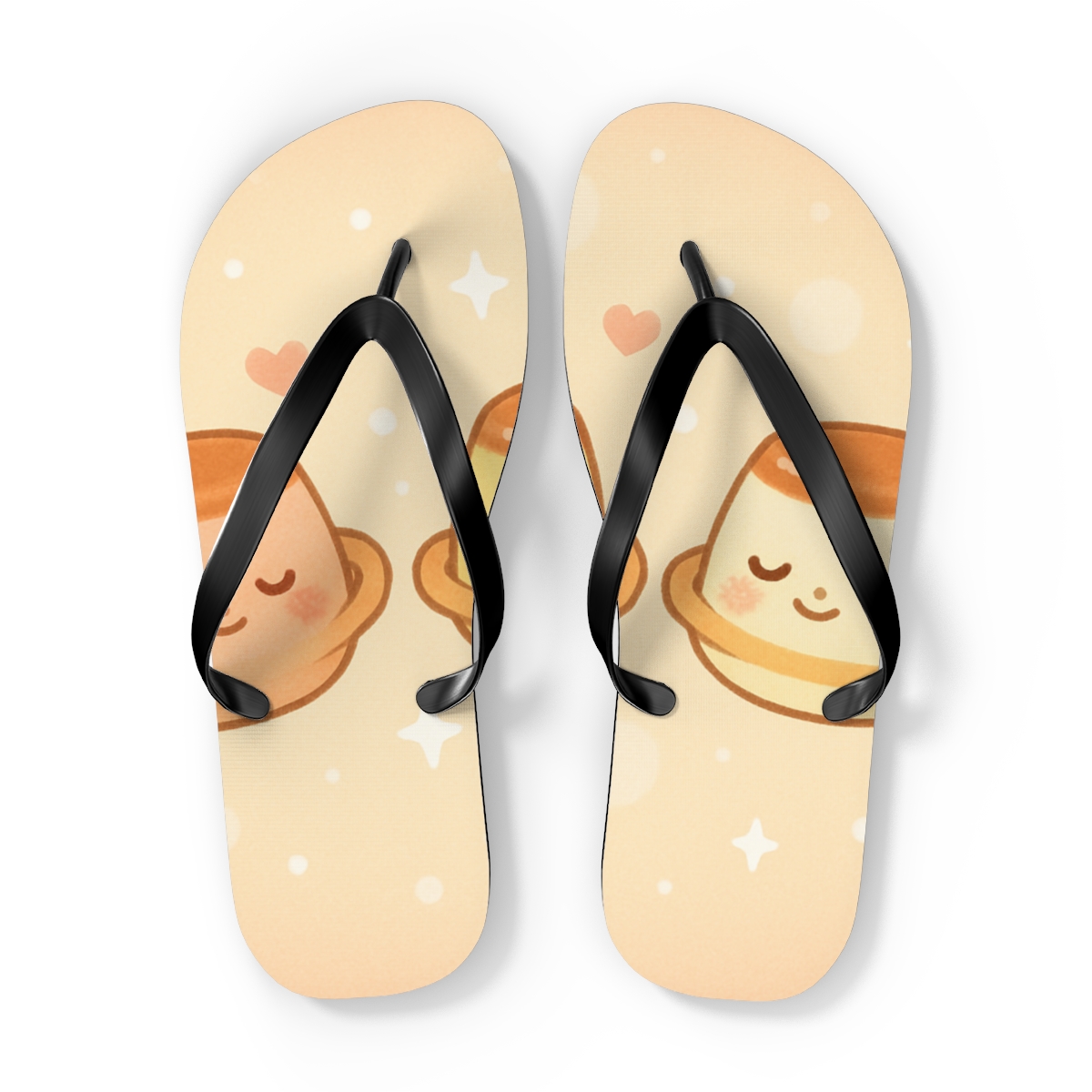 Sleepy Planet Pudding Parade trendy printed flip flops