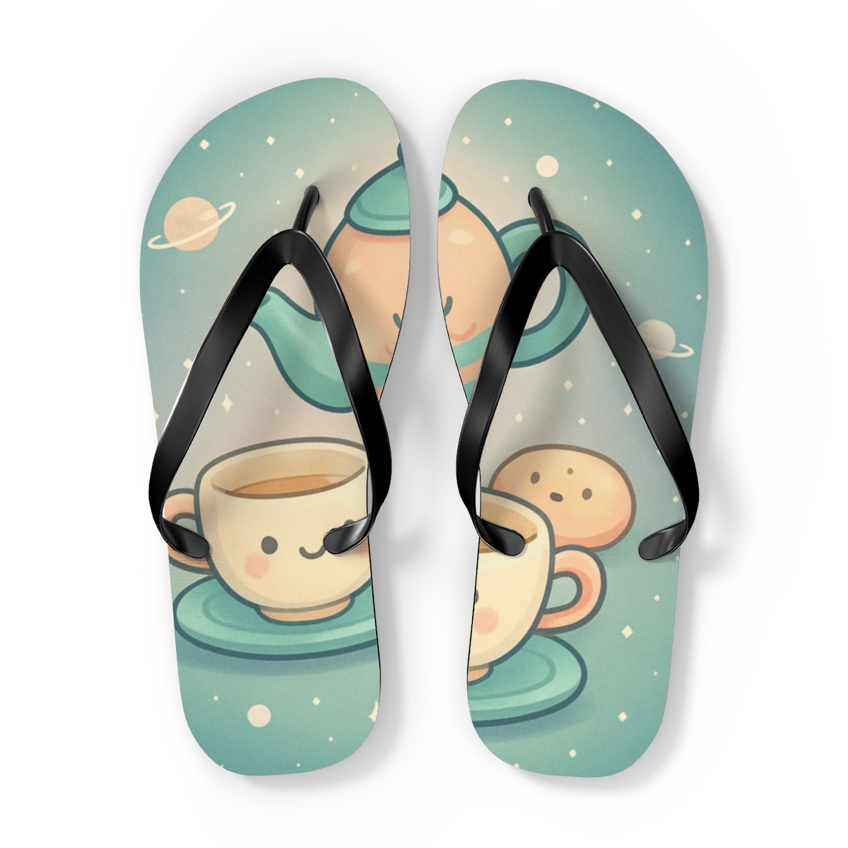 Sleepy Planet Tea Party soft sole flip flops