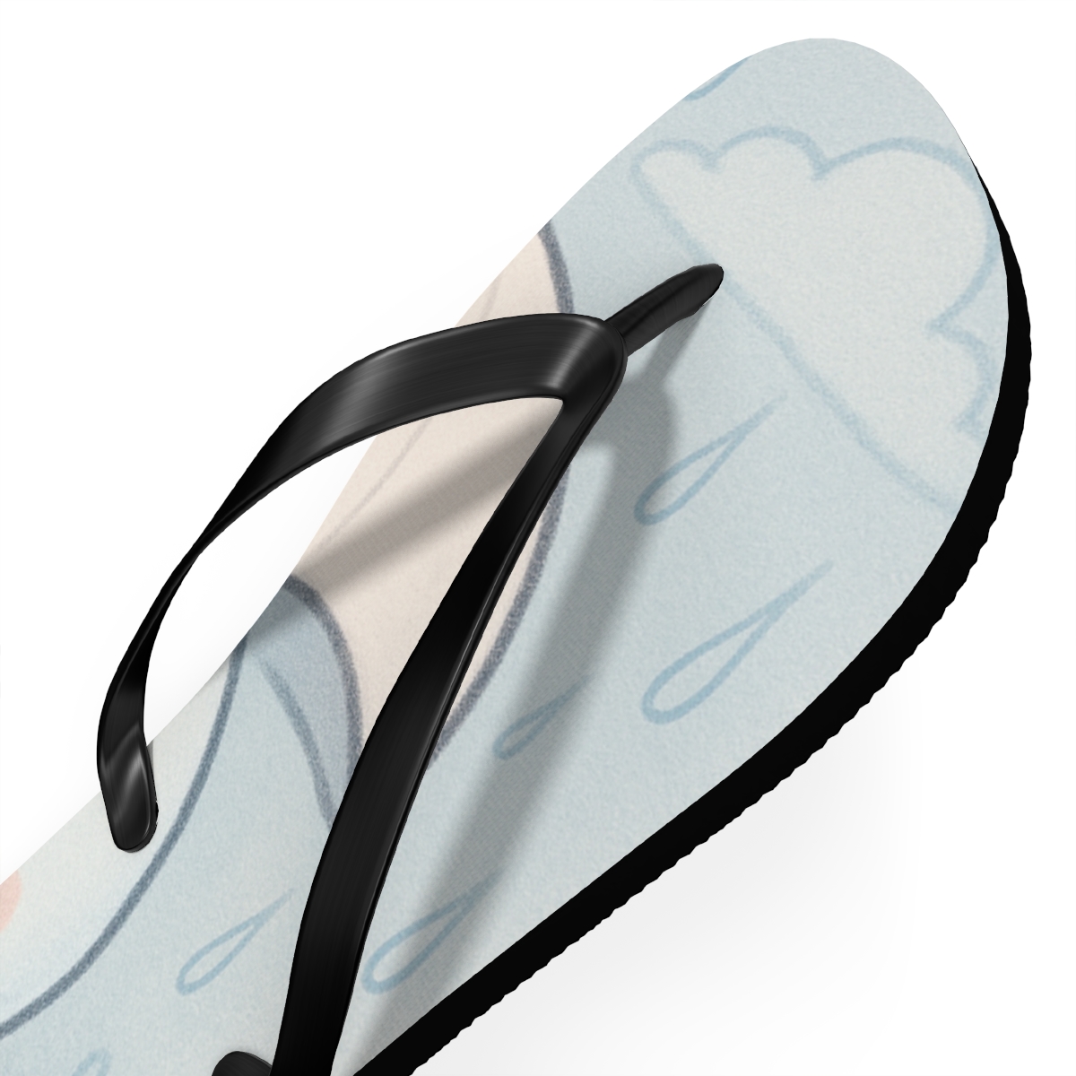 Sleepy Raindrop Umbrella Buddies personalized beach flip flops
