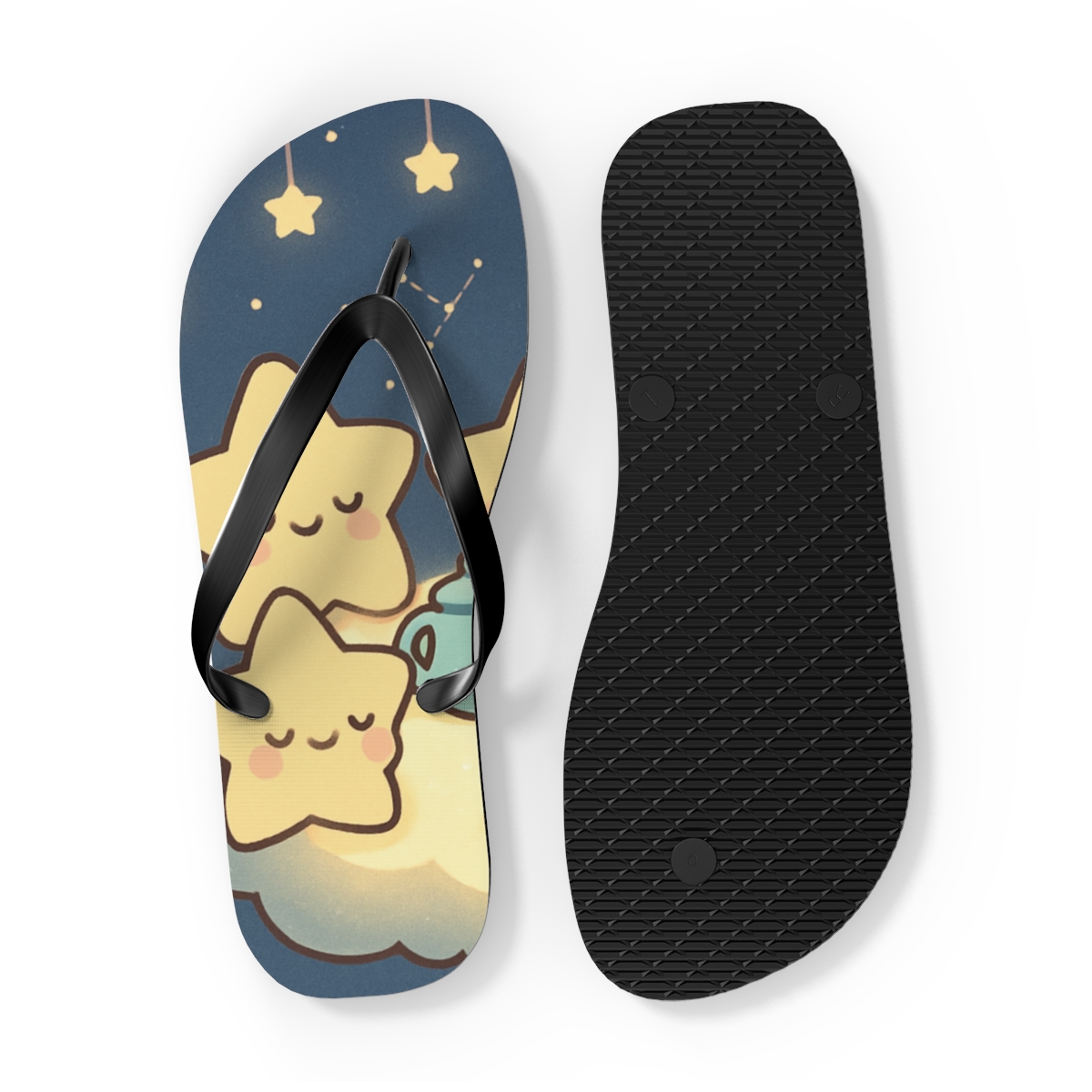 Sleepy Star Tea Party soft sole flip flops