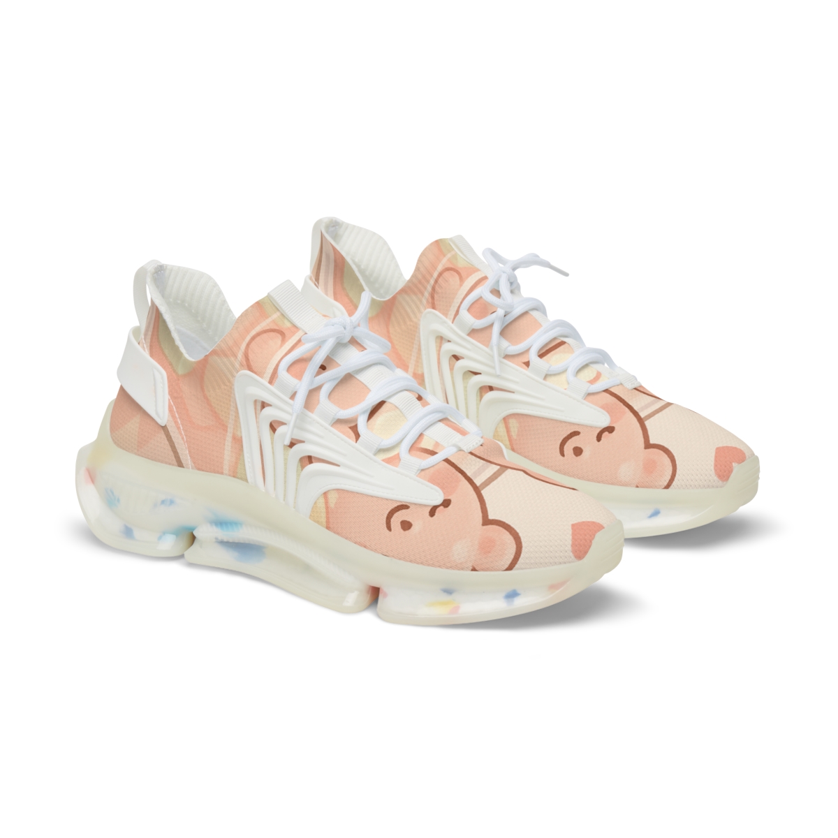Sleepy Strawberry Milk Bears unique printed sneakers