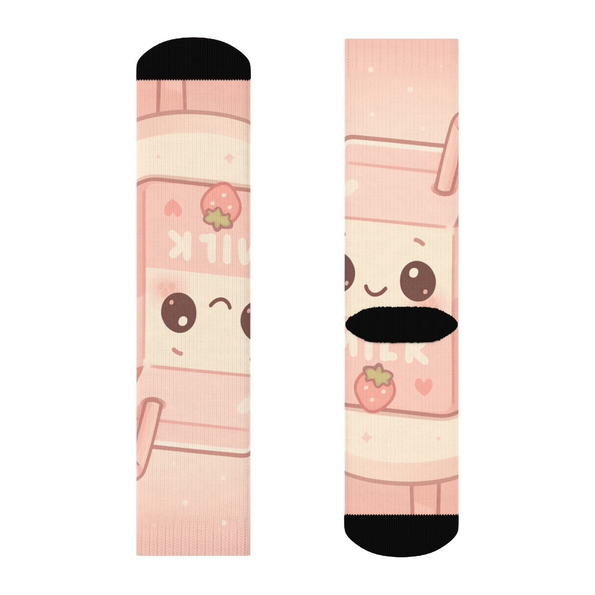 Sleepy Strawberry Milk Carton Buddy warm winter socks