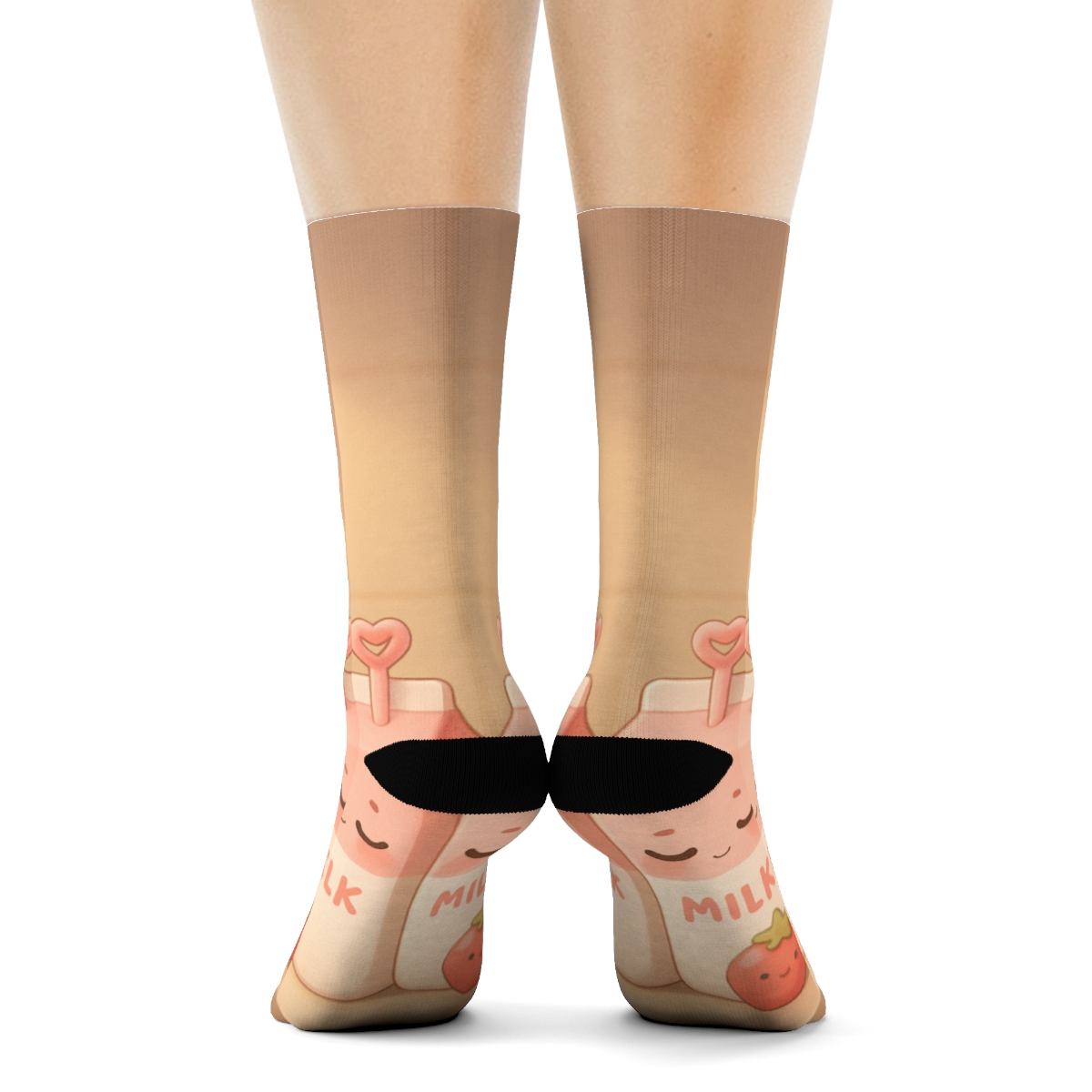 Sleepy Strawberry Milk Cartons trendy colorful socks