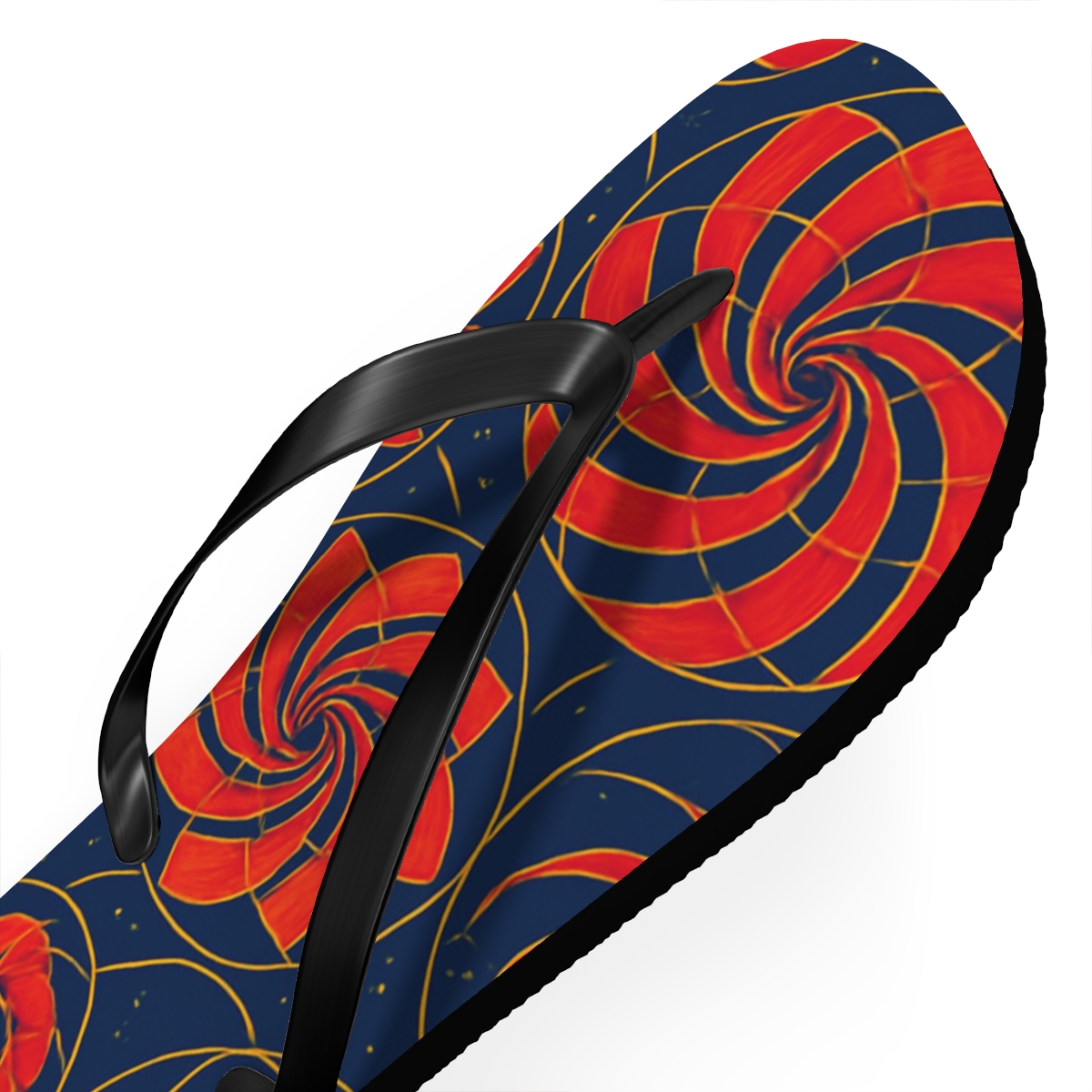 Spiral Blossom Fractal Array soft sole flip flops