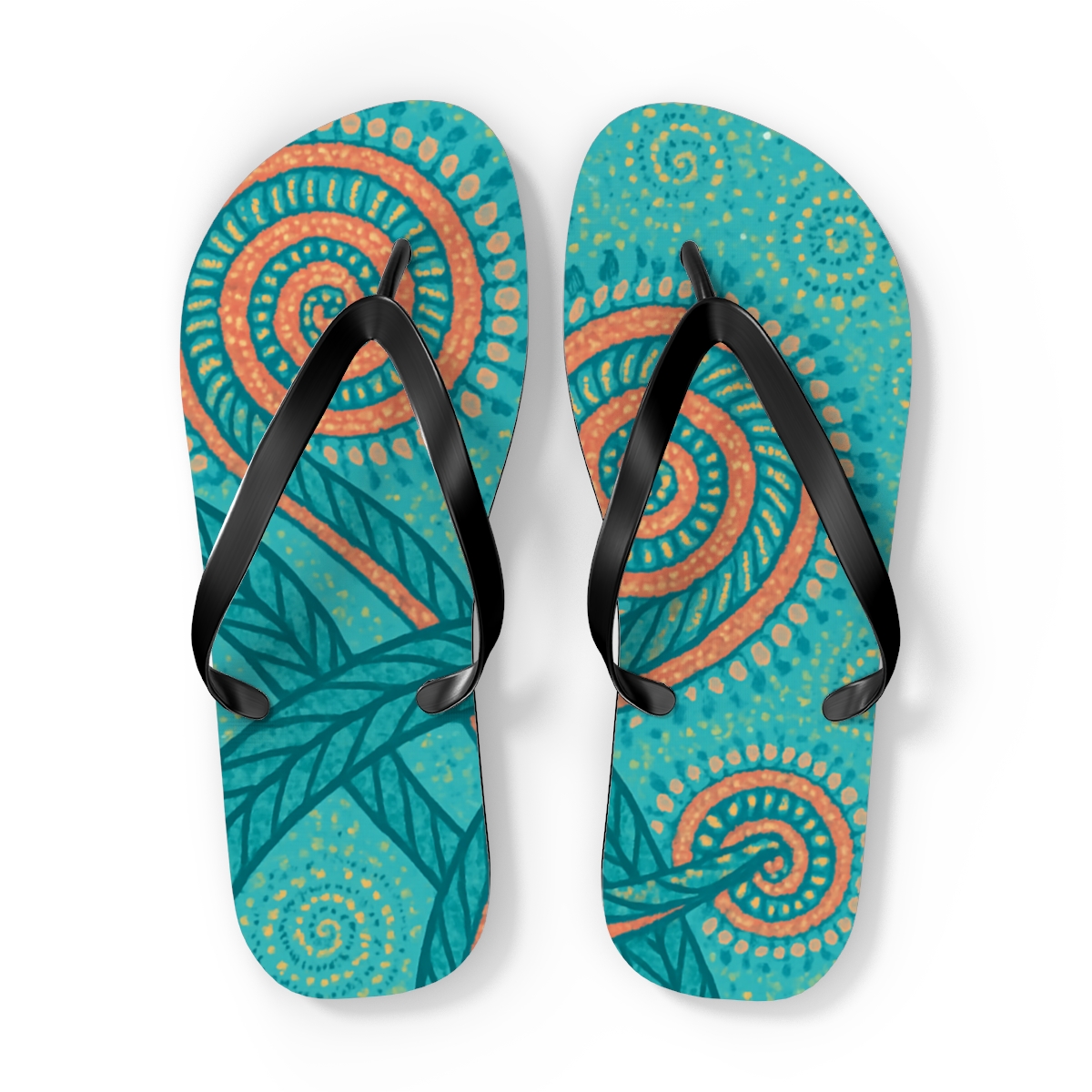 Spiral Cluster Matrix personalized beach flip flops