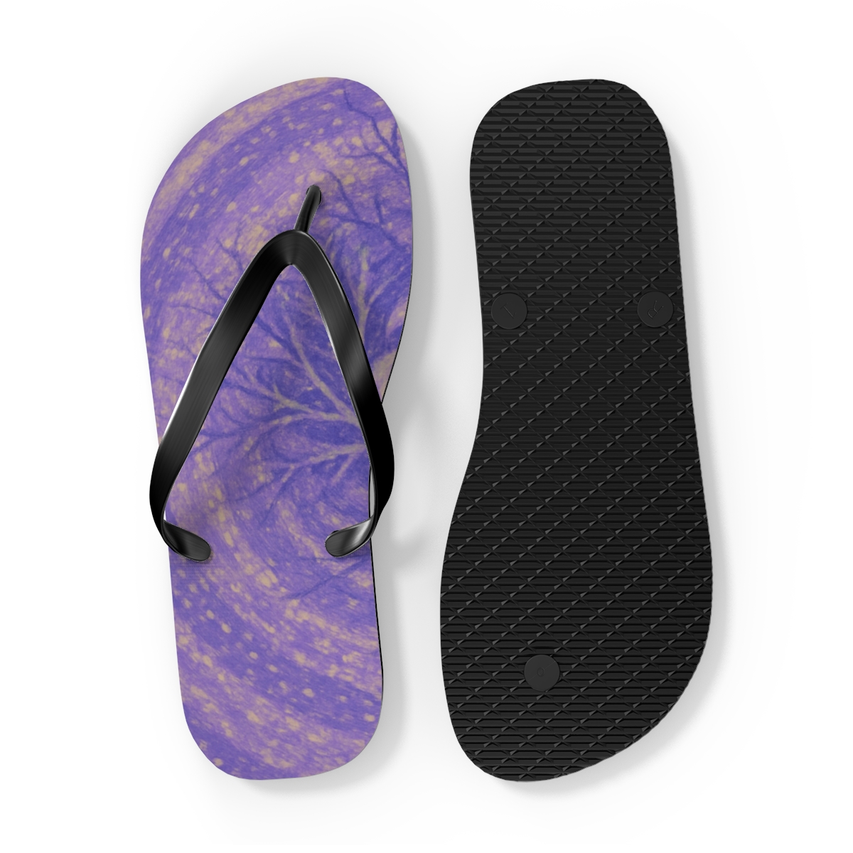 Lavender Spiral Bloom Flip Flops