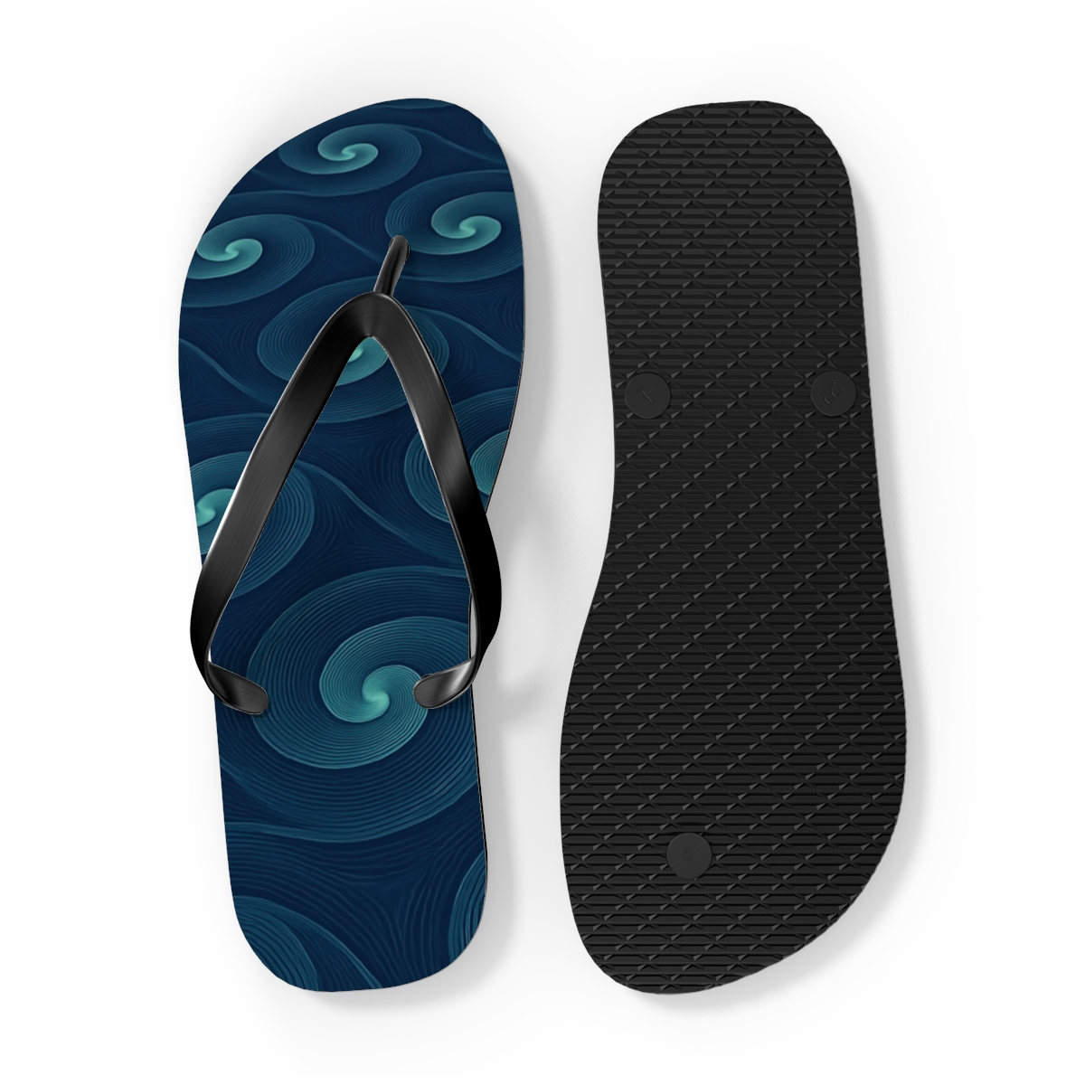 Spiral Nebula Tessellation colorful rubber flip flops