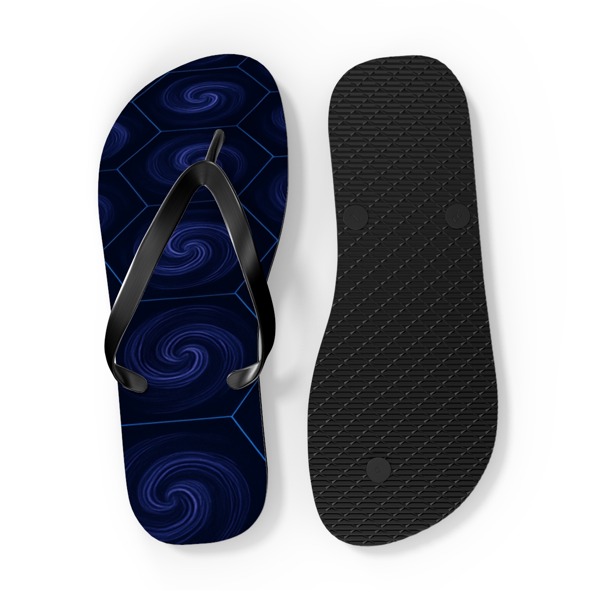 Spiral Nebula Tessellation personalized beach flip flops