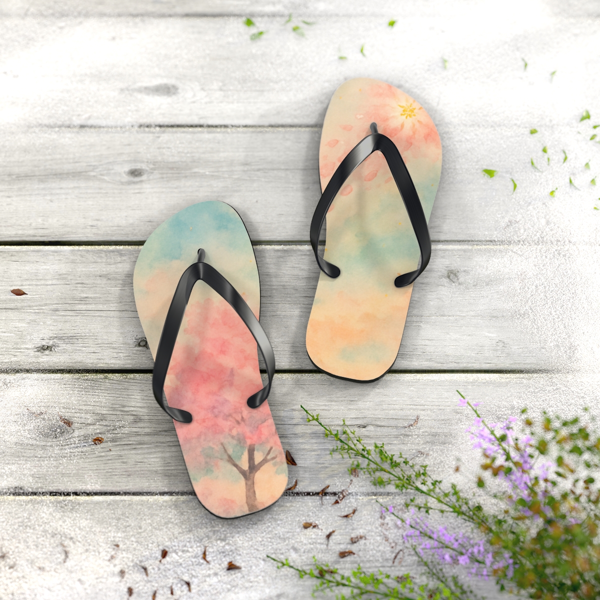Blossom Drift Flip Flops