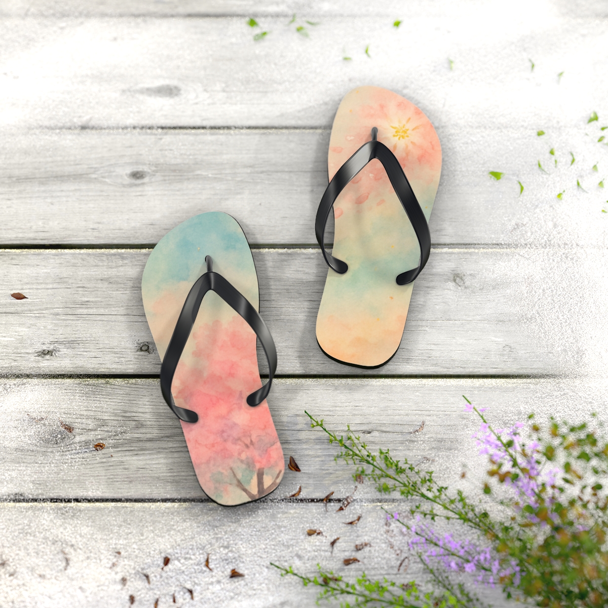 Blossom Drift Flip Flops