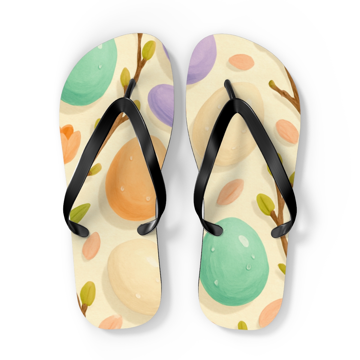 Spring Egg Dawn Garden Pattern custom flip flops