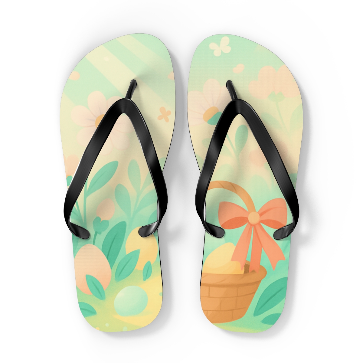 Spring Egg Hunt Aurora Garden personalized beach flip flops