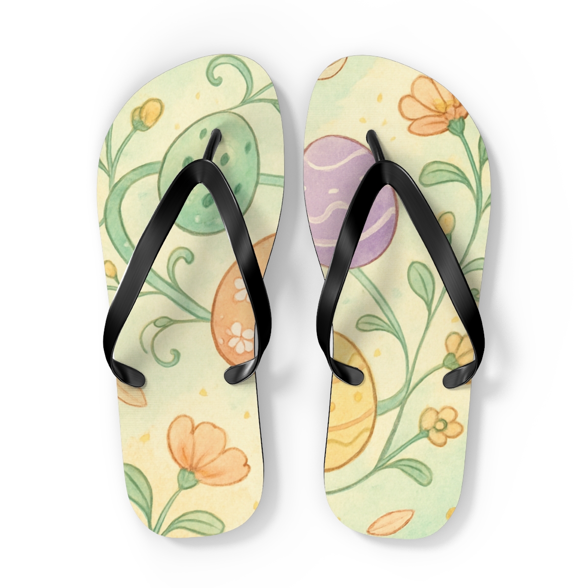 Spring Egg Nebula Parade personalized beach flip flops