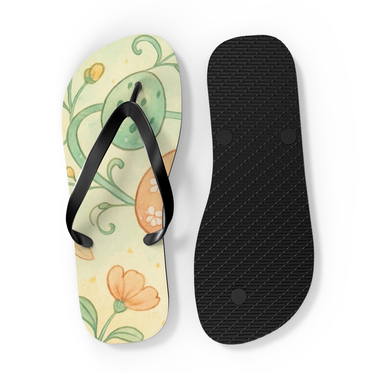 Spring Egg Nebula Parade personalized beach flip flops