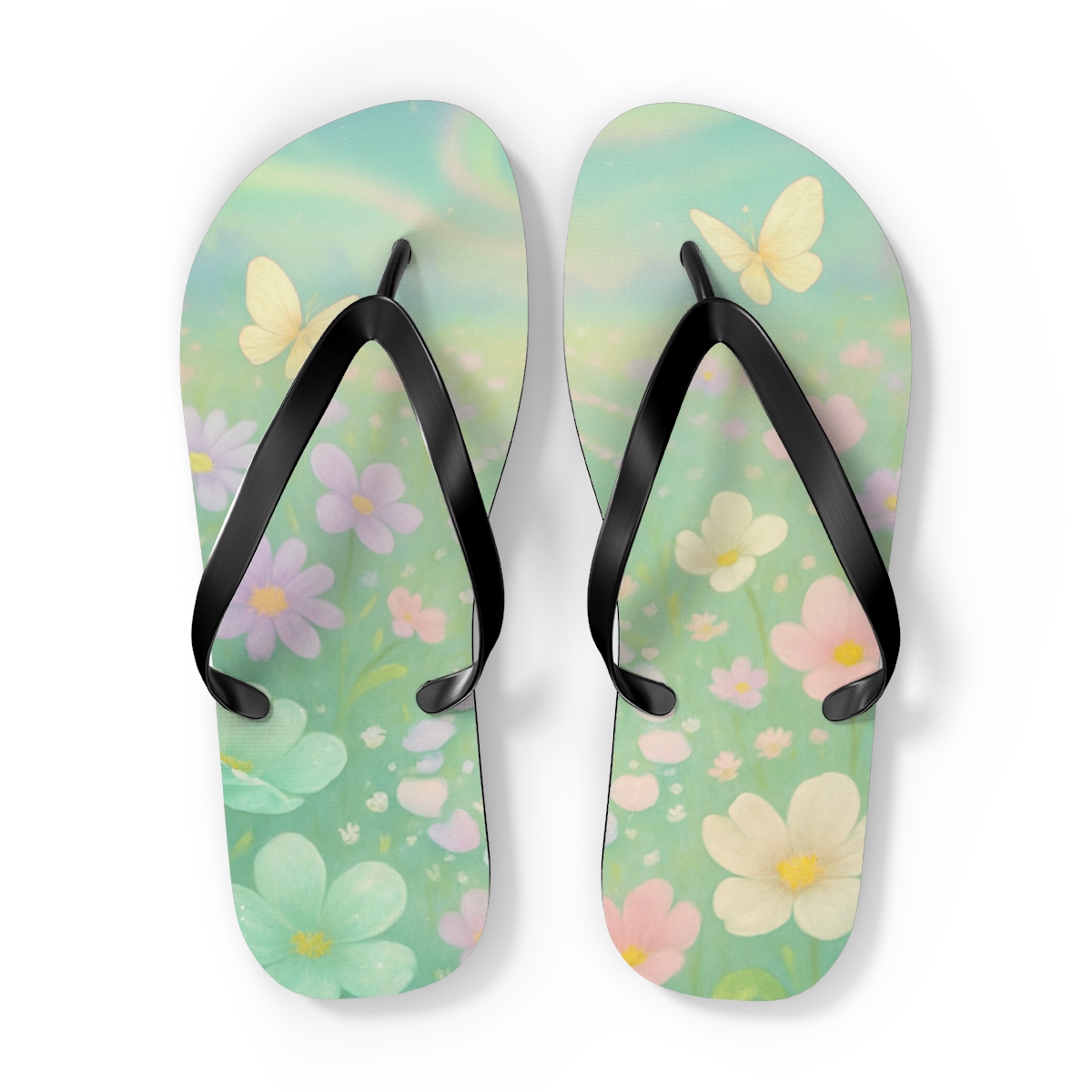 Spring Eggshell Aurora Garden soft sole flip flops