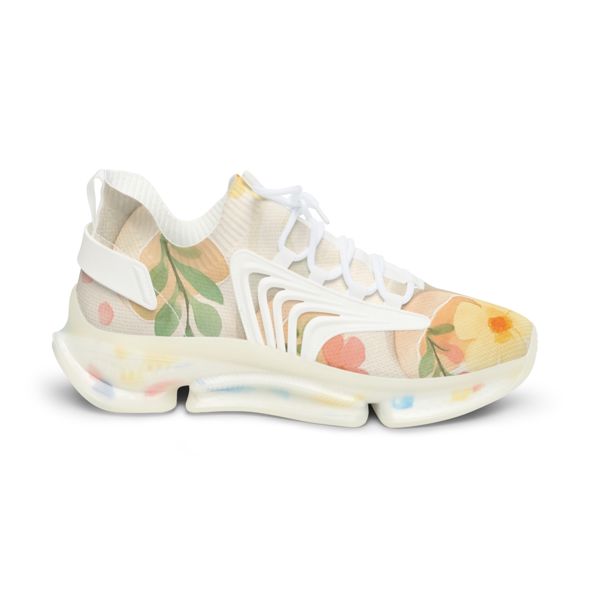Spring Eggshell Blossom Parade stylish casual sneakers