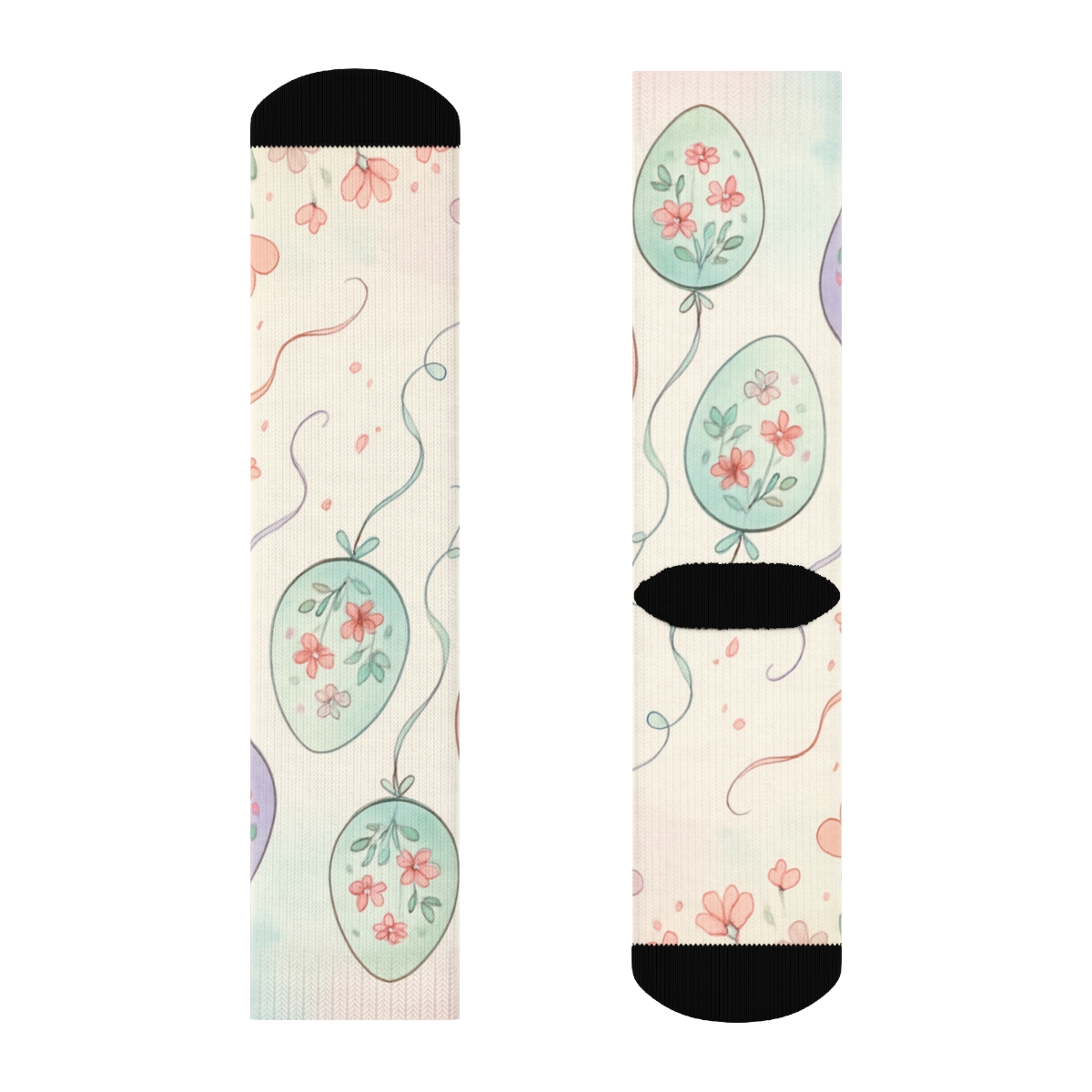 Spring Eggshell Blossom Parade designer logo socks