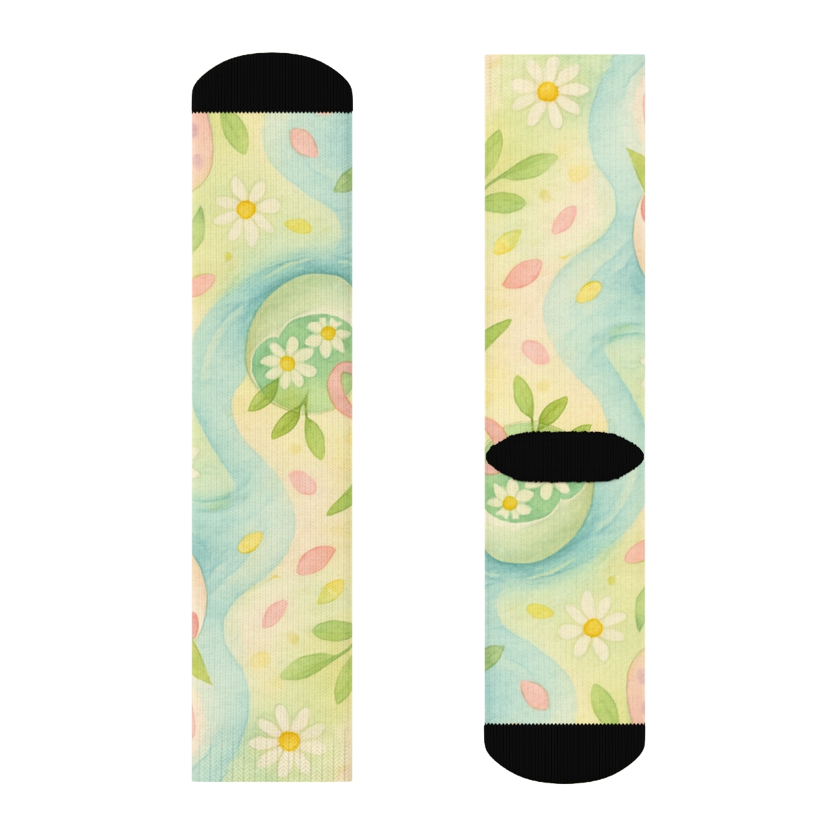 Spring Eggshell Blossom Parade personalized cozy socks