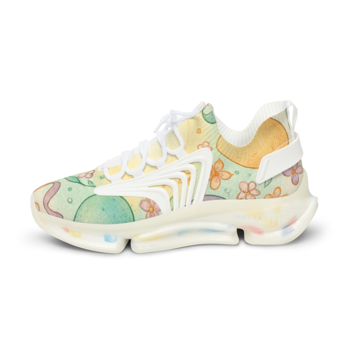 Spring Eggshell Nebula Parade unique printed sneakers