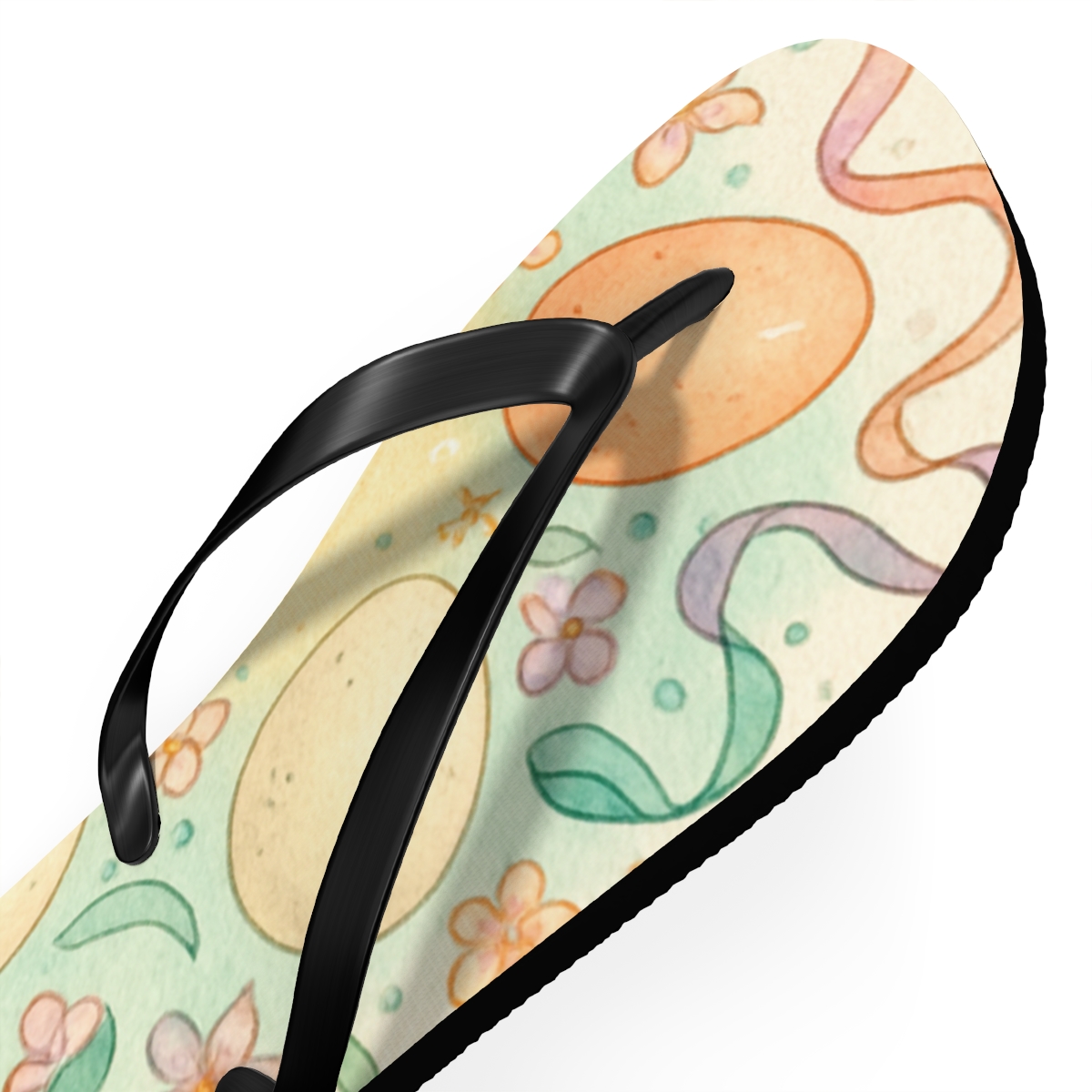 Spring Eggshell Nebula Parade custom flip flops