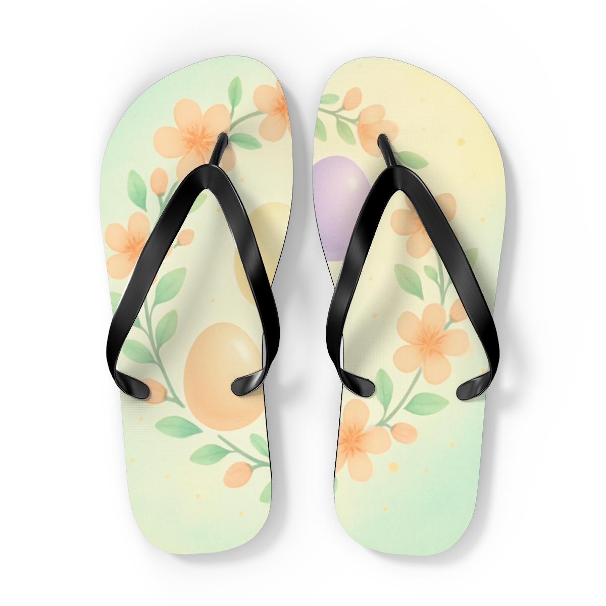 Spring Equinox Egg Nebula Wreath custom flip flops