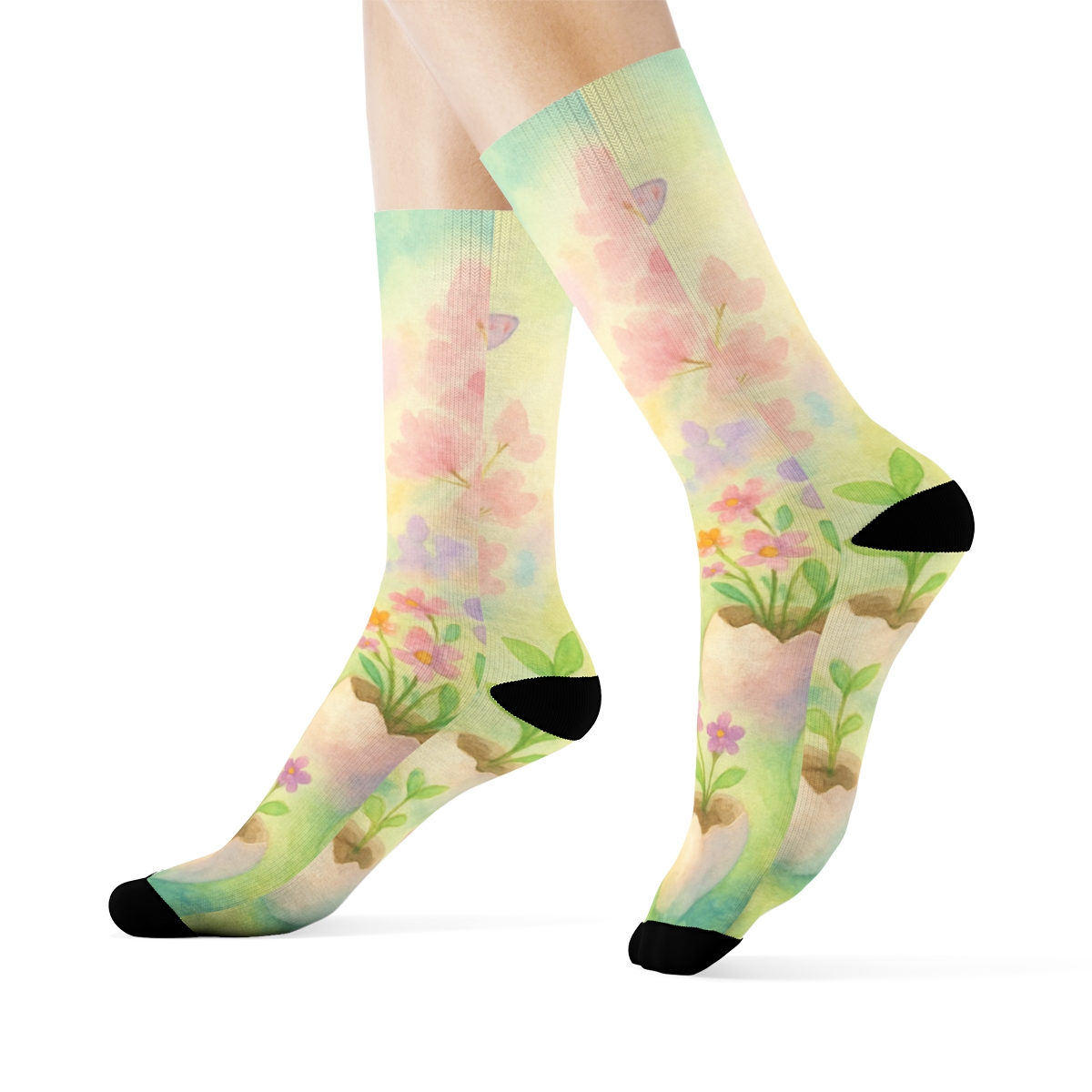 Spring Equinox Eggshell Garden trendy colorful socks