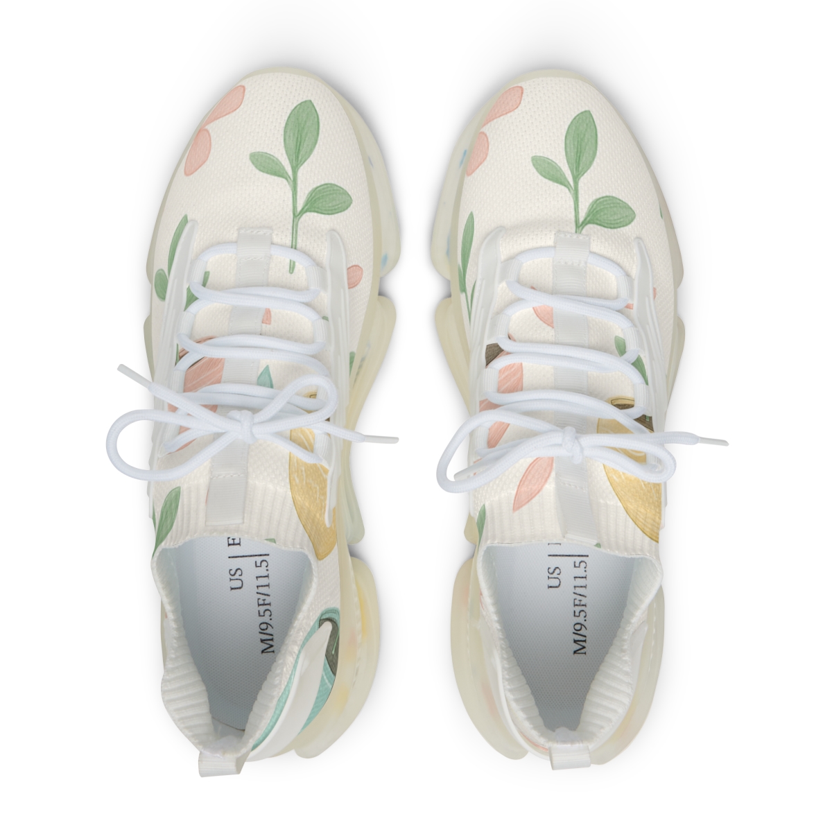 Spring Equinox Eggshell Garden Pattern stylish casual sneakers