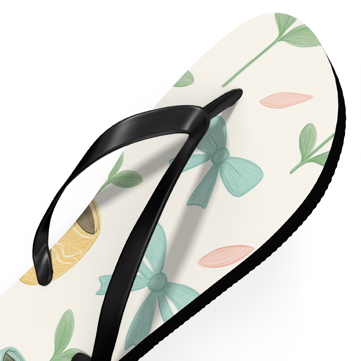 Spring Equinox Eggshell Garden Pattern trendy printed flip flops