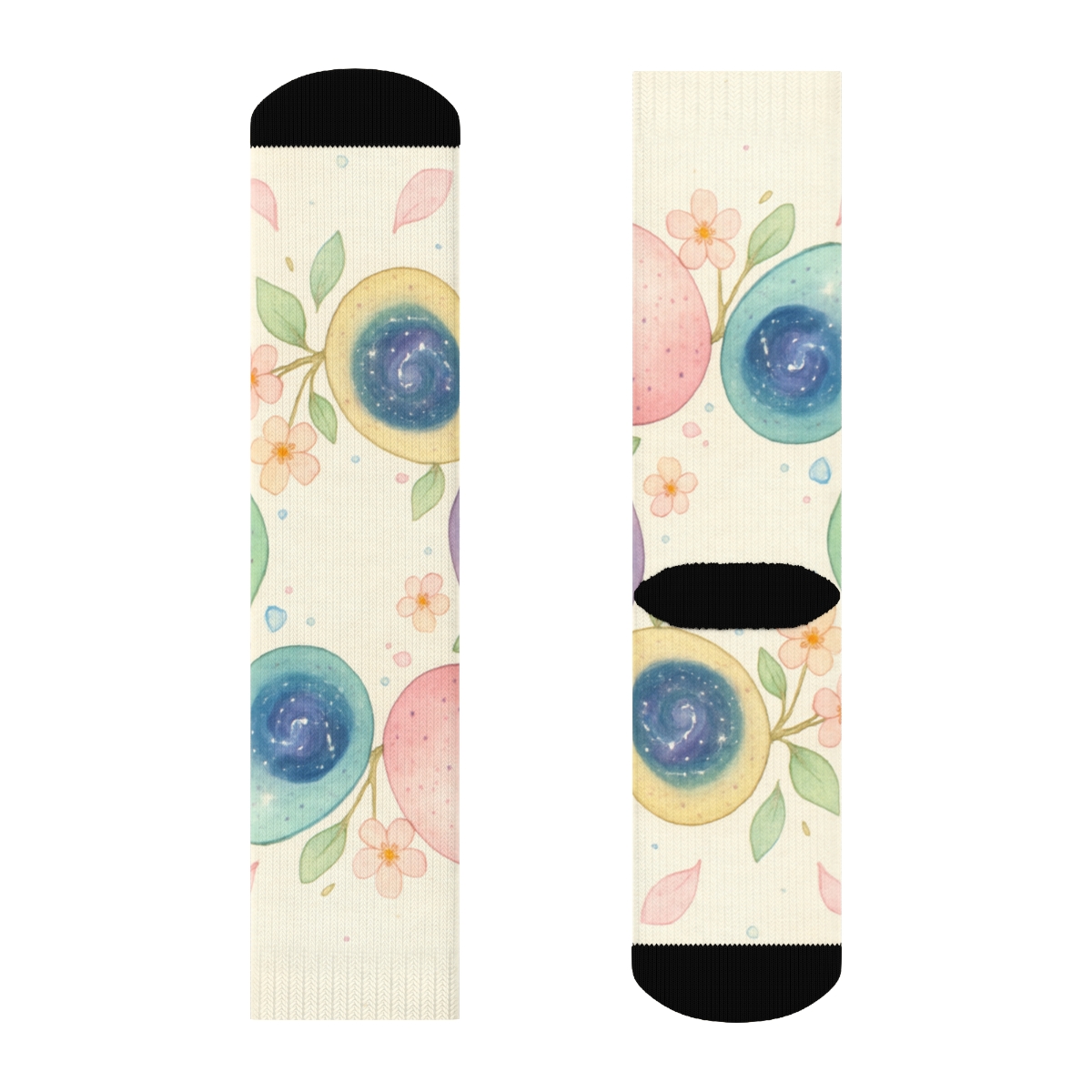 Spring Equinox Pastel Nebula Eggs stylish patterned socks