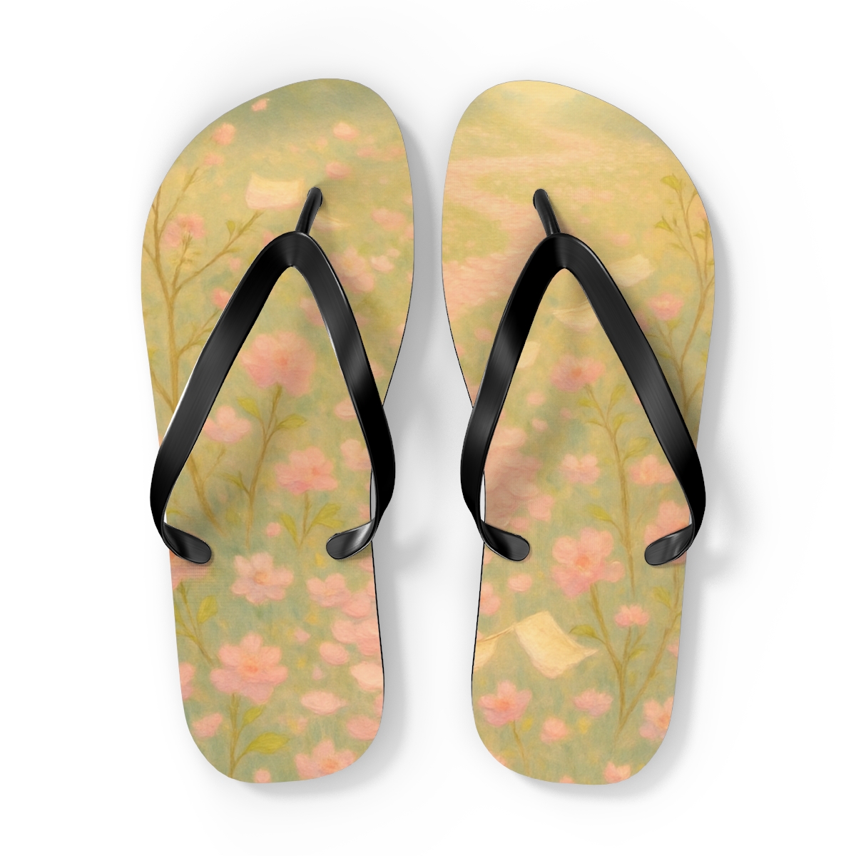 Spring Equinox Petal Parade stylish summer flip flops
