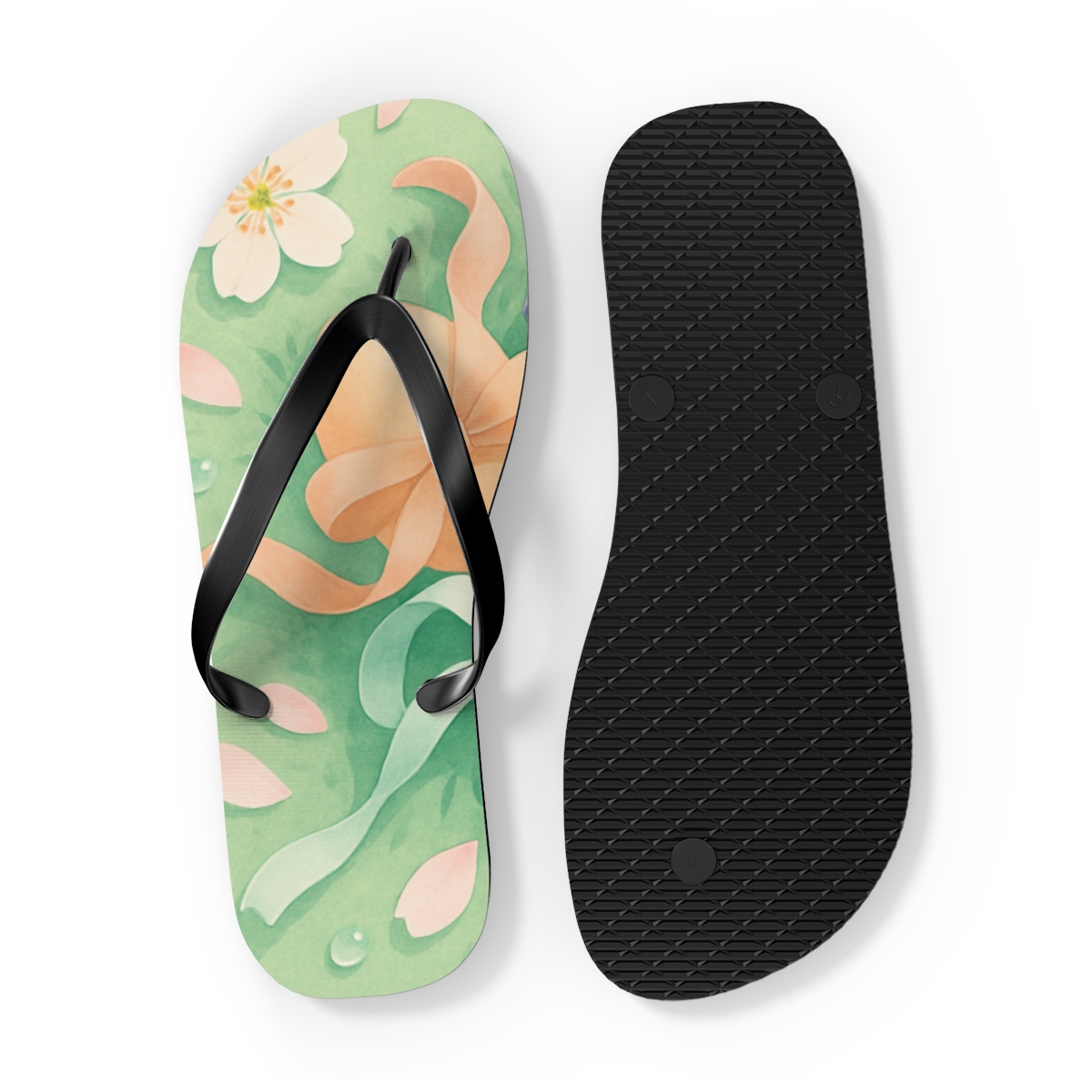 Spring Equinox Ribbon Eggs unique graphic flip flops