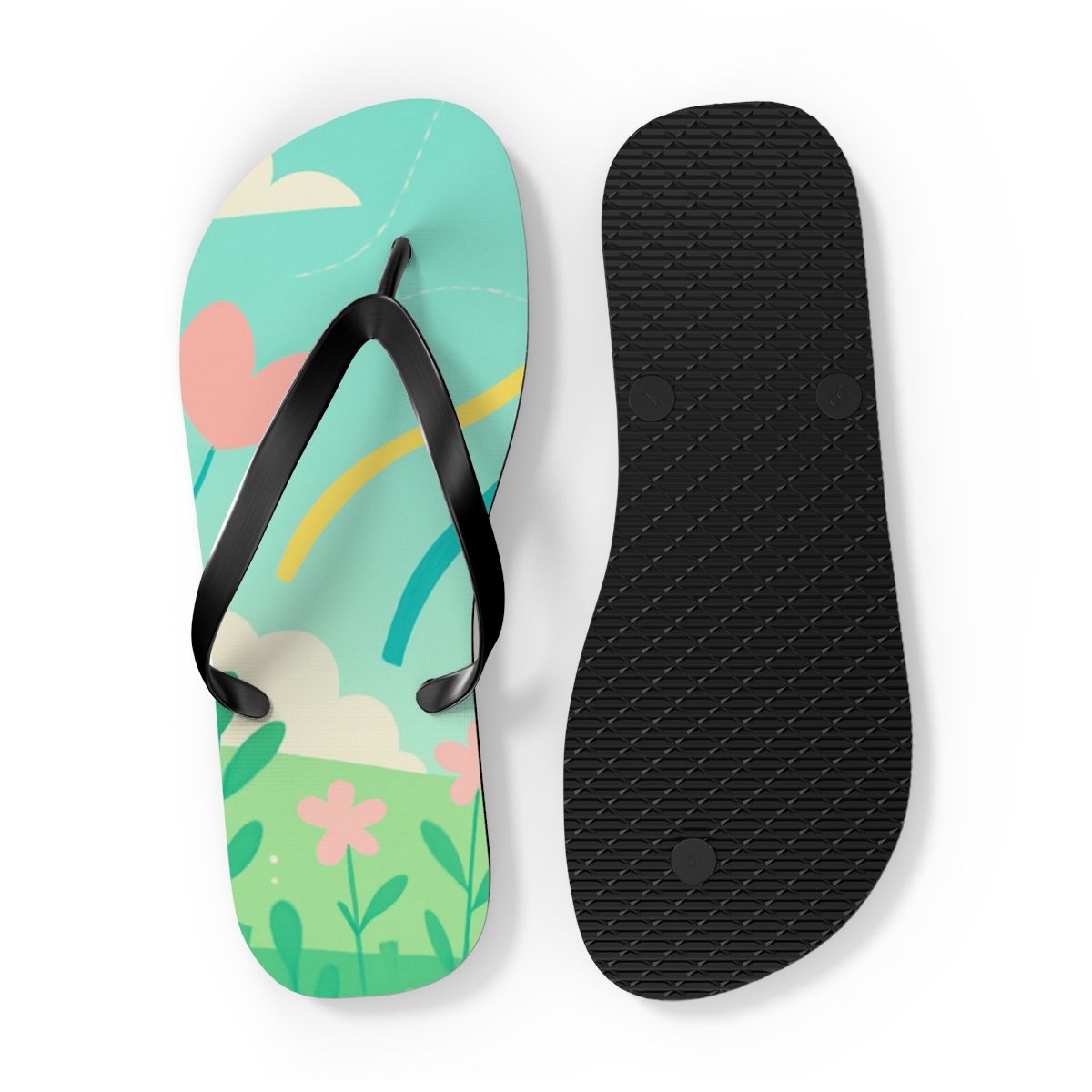 Spring Equinox Ribbon Kite Constellations personalized beach flip flops
