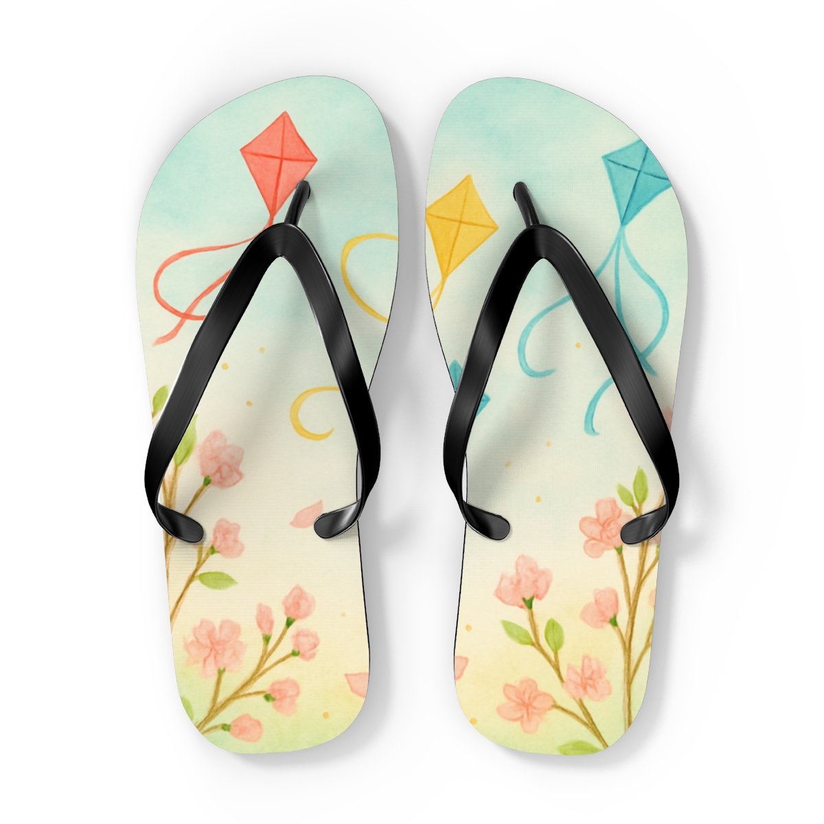Spring Equinox Ribbon Kite Parade stylish summer flip flops