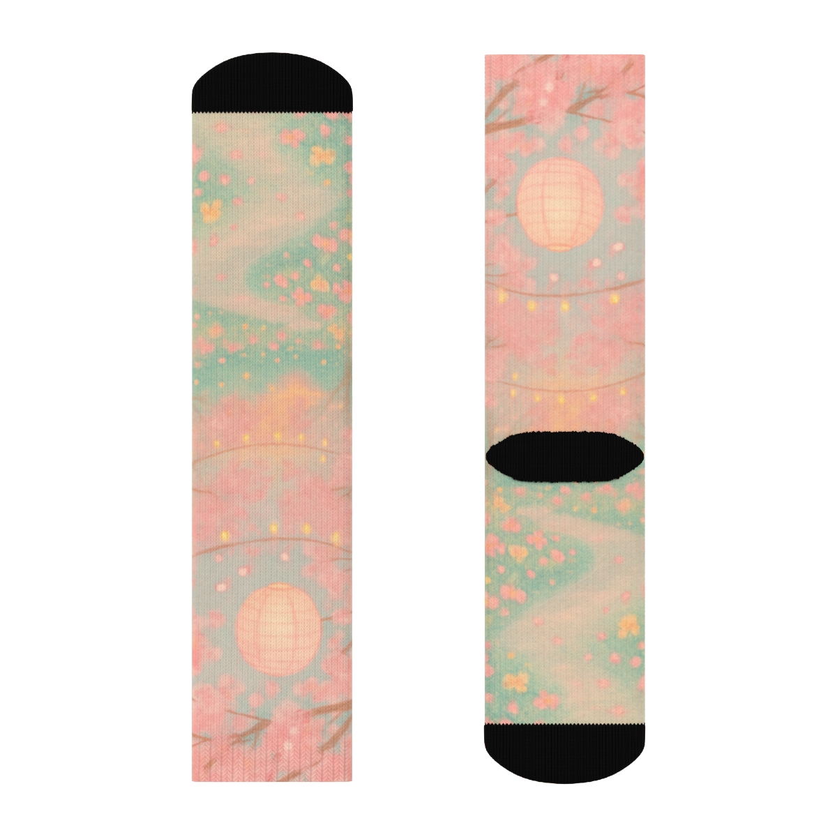 Spring Lantern Blossom Parade stylish patterned socks