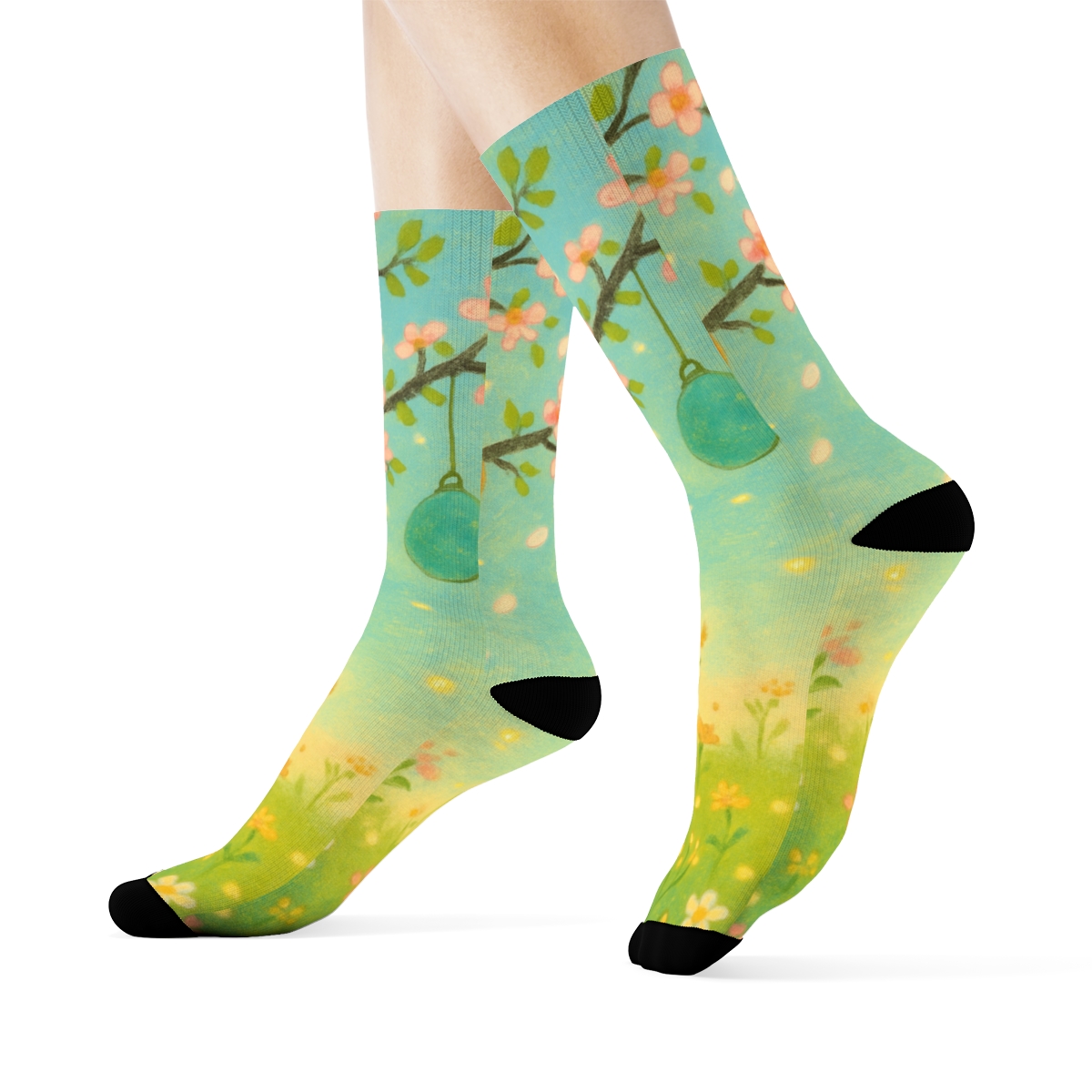 Spring Meadow Egg Lantern Dream designer logo socks