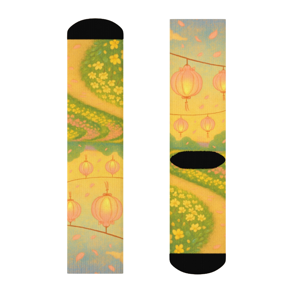 Spring Petal Lantern Parade comfortable cotton socks