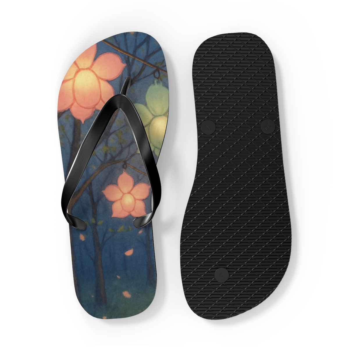 Spring Petal Lantern Parade comfortable casual flip flops