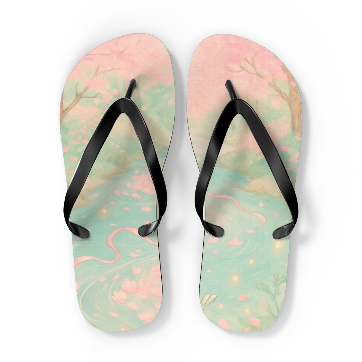 Spring Petal Wish Stream soft sole flip flops