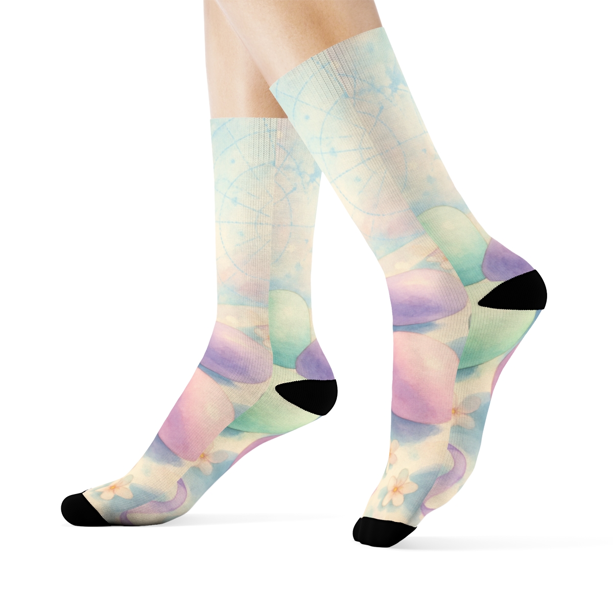 Spring Ribbon Egg Constellation designer logo socks