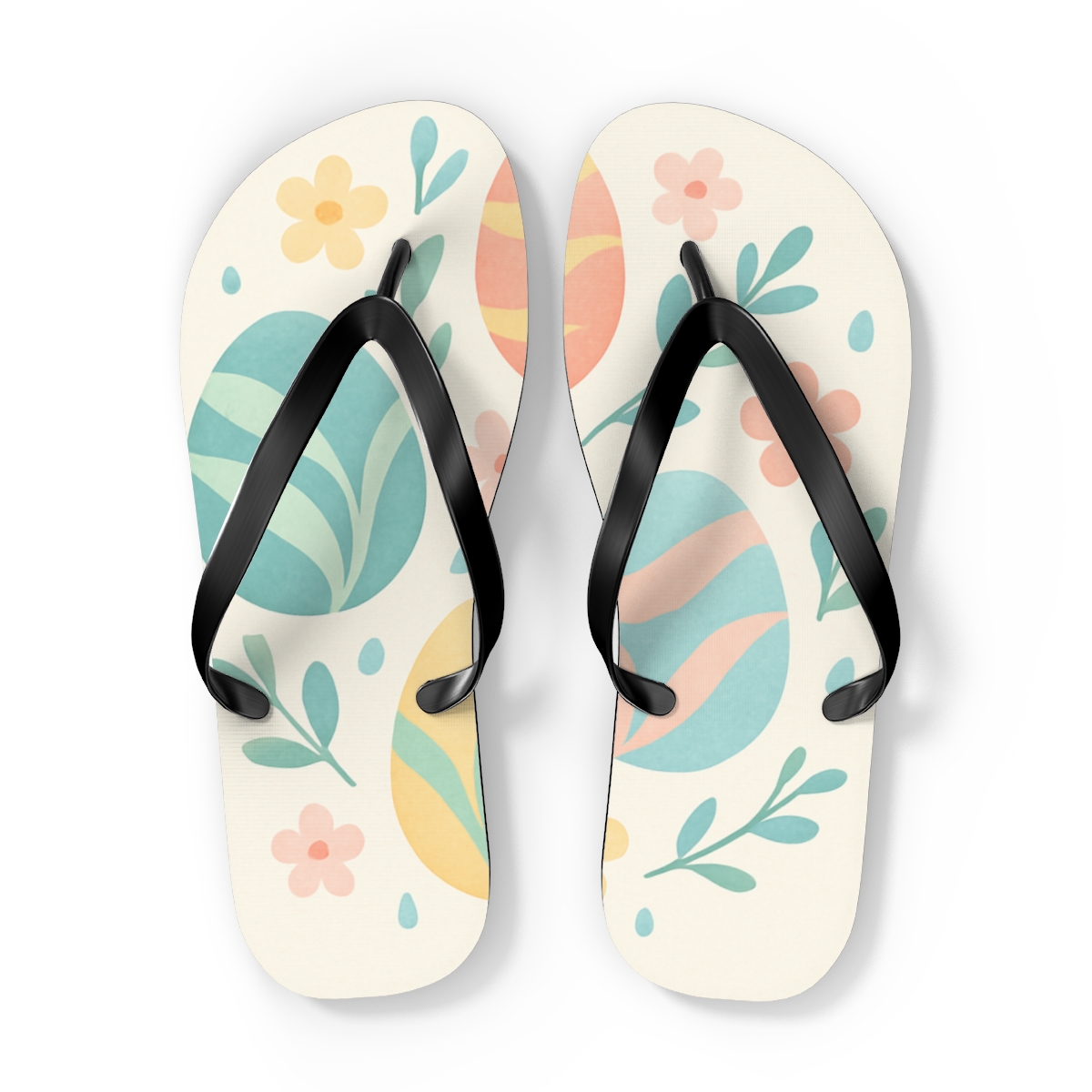 Spring Ribbon Egg Orbit custom flip flops