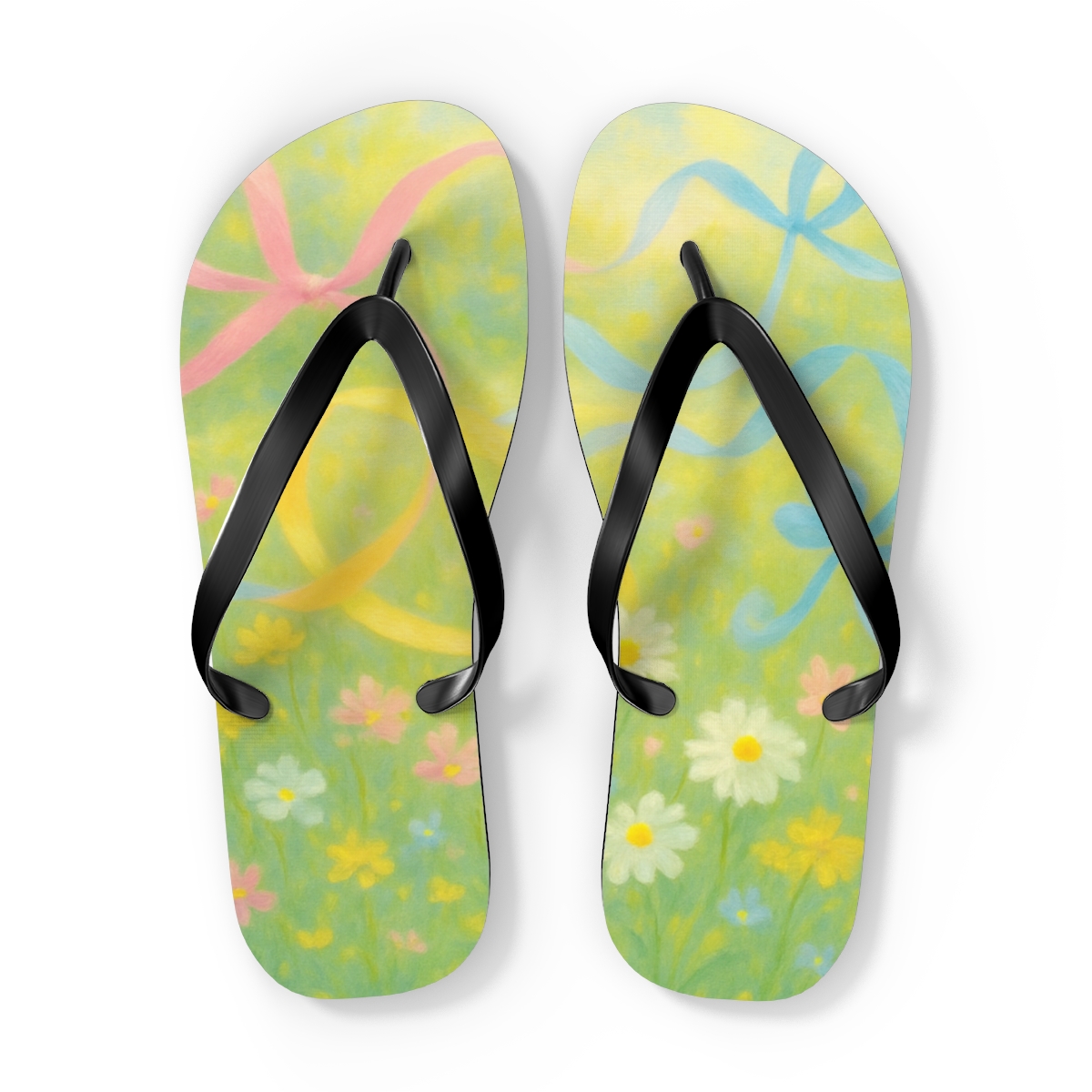 Spring Ribbon Meadow stylish summer flip flops