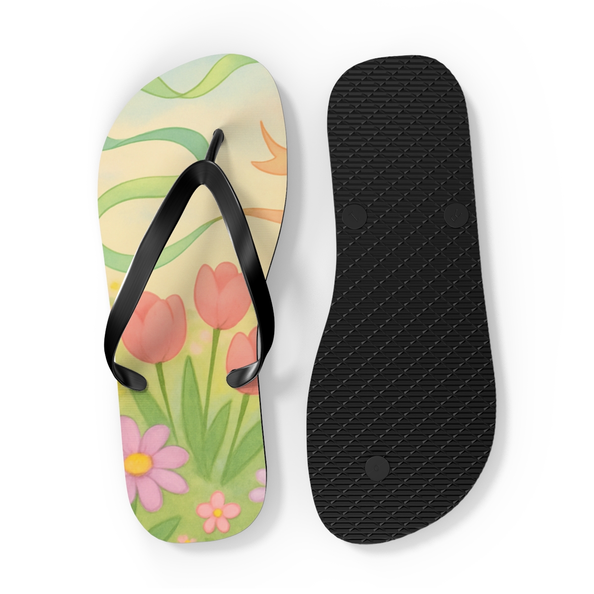 Spring Ribbon Meadow Celebration stylish summer flip flops
